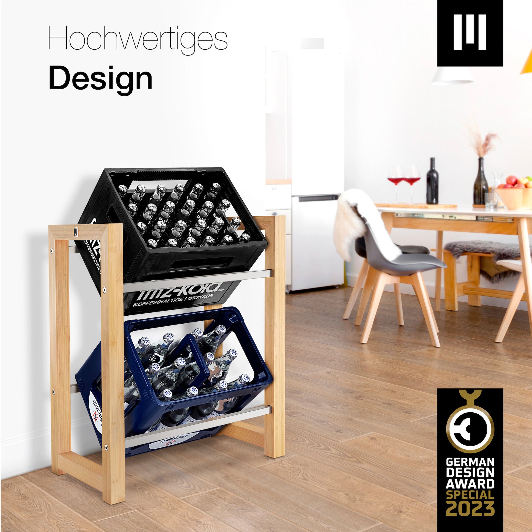 JAMES Design Getränkeregal für 2 Kisten