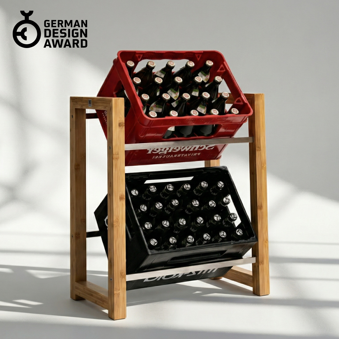 flaschen aufbewahrung kiste Design Kistenregal 2 Kisten für Getränke - Holz Getränkeregal für Kästen