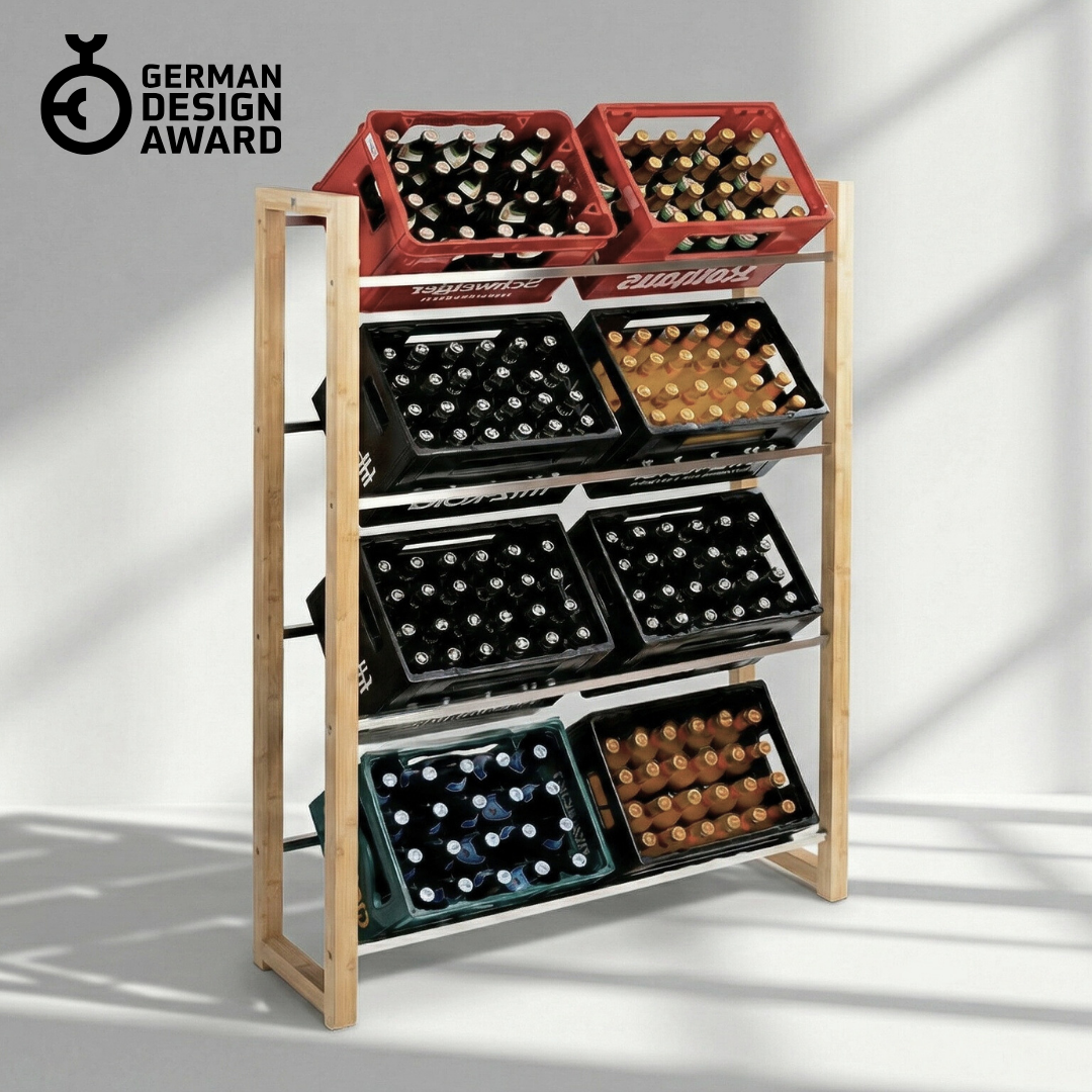 flaschen aufbewahrung kiste Design Getränkekistenregal 8 Kisten - Regal für 8 Getränke Kisten KICHLY Schubladen-Organizer 25-teilig, 4 BW-Ausschluss Menge:24 x 60 ml