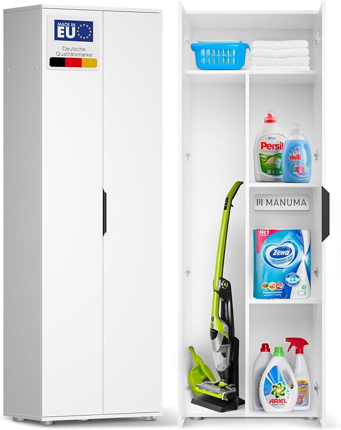 BASIC Besenschrank 60cm breit mit edlem Aluminium Griff