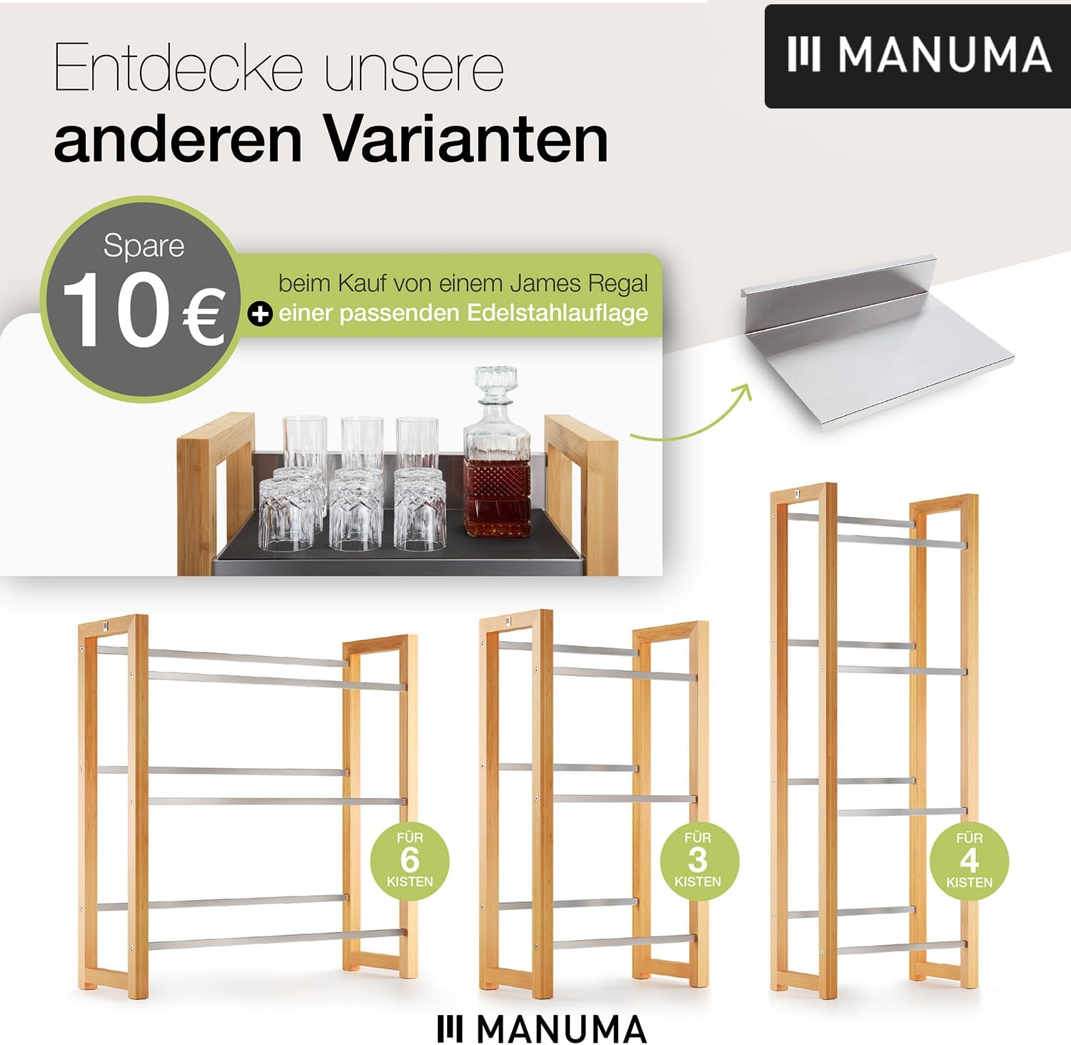 ANTON Design Getränkeregal für 6 Kisten