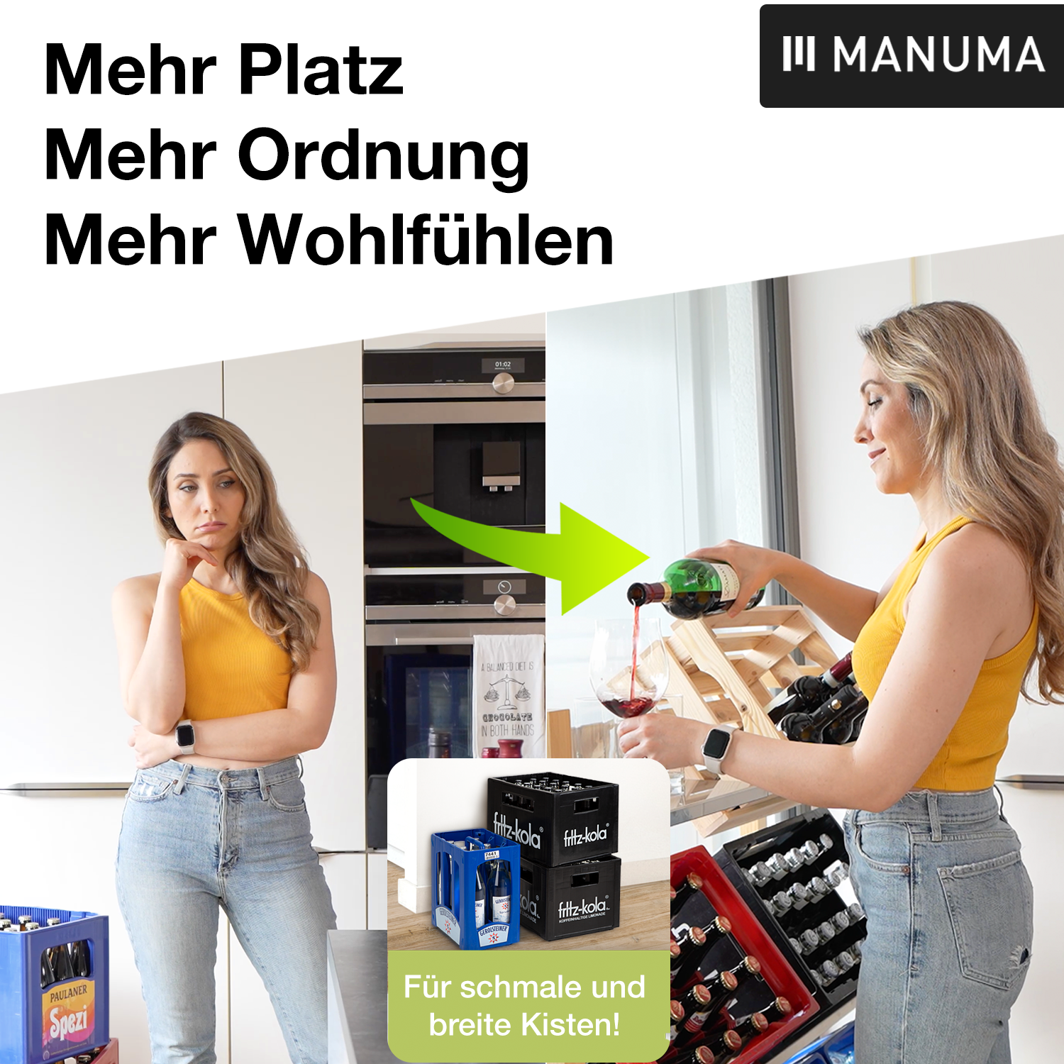 JAMES Design Getränkeregal für 4 Kisten