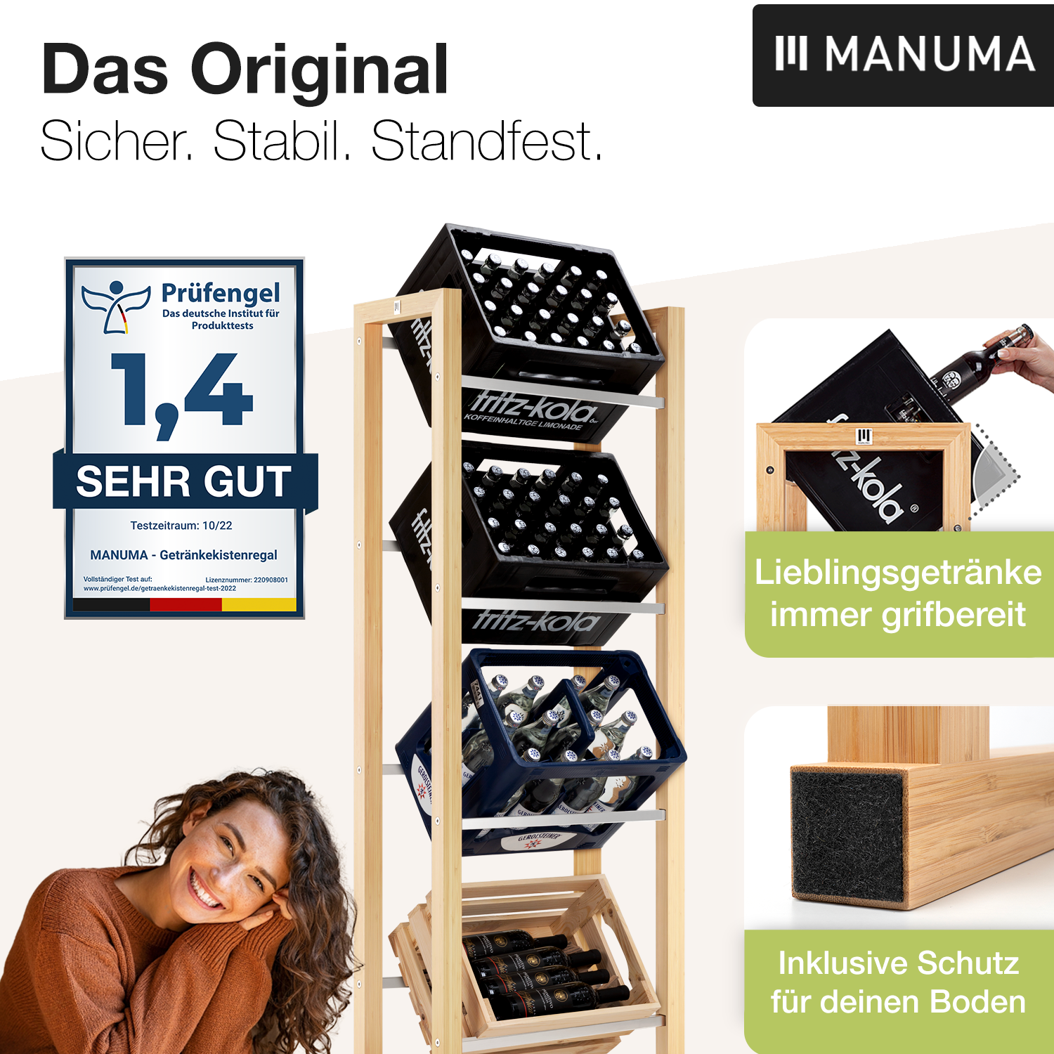 JAMES Design Getränkeregal für 4 Kisten