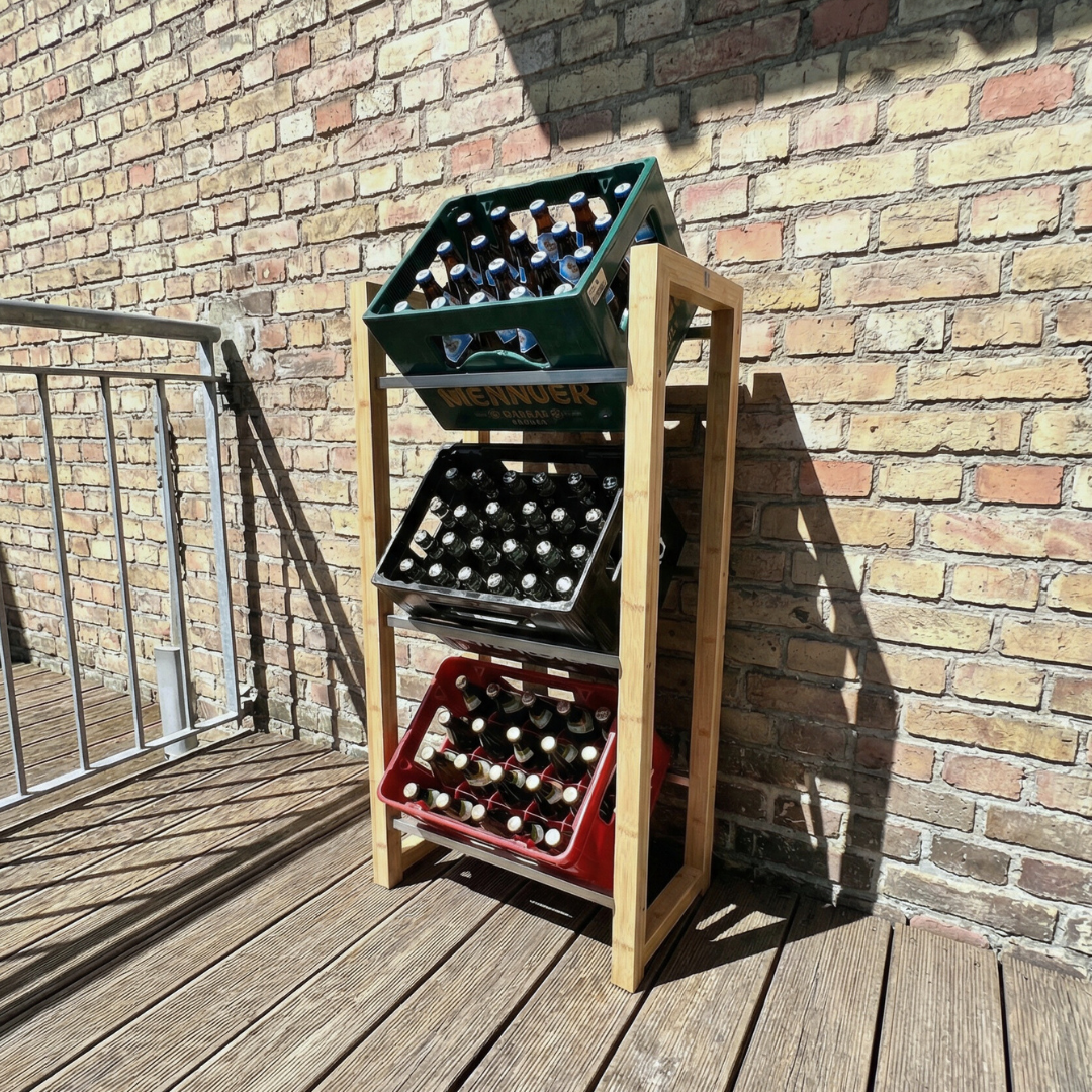 JAMES Design Getränkeregal für 3 Kisten