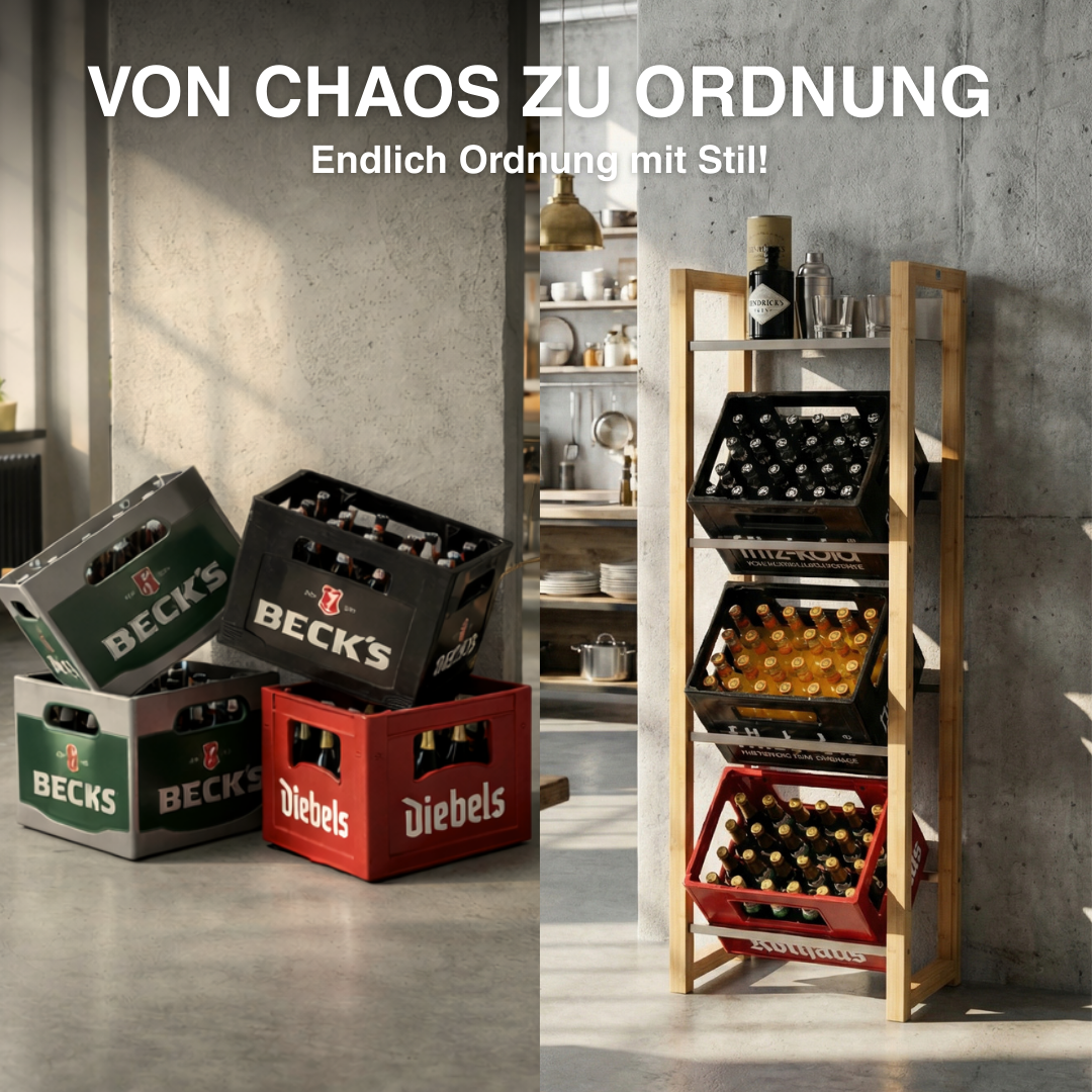 JAMES Design Getränkeregal für 4 Kisten