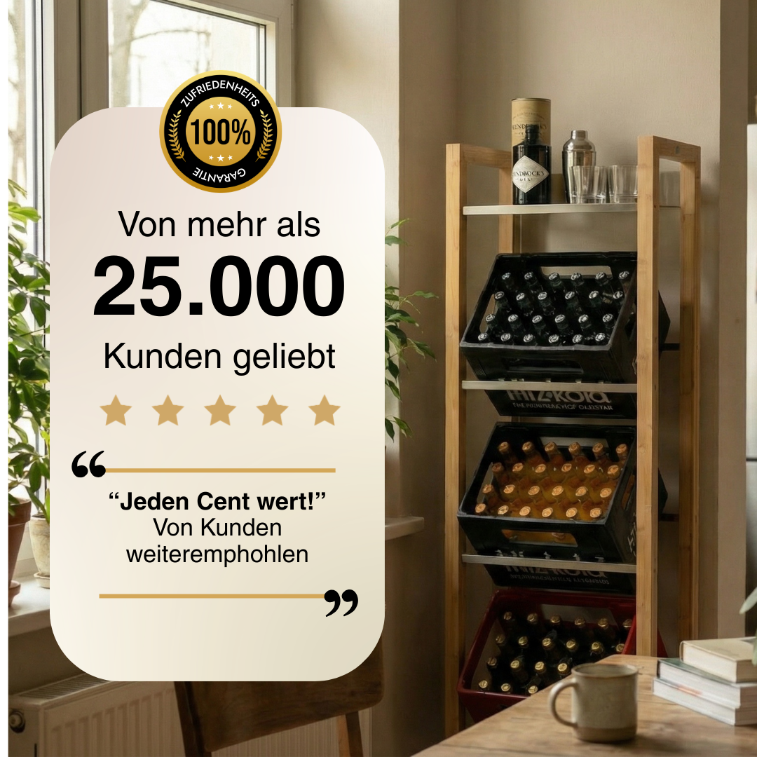 JAMES Design Getränkeregal für 4 Kisten