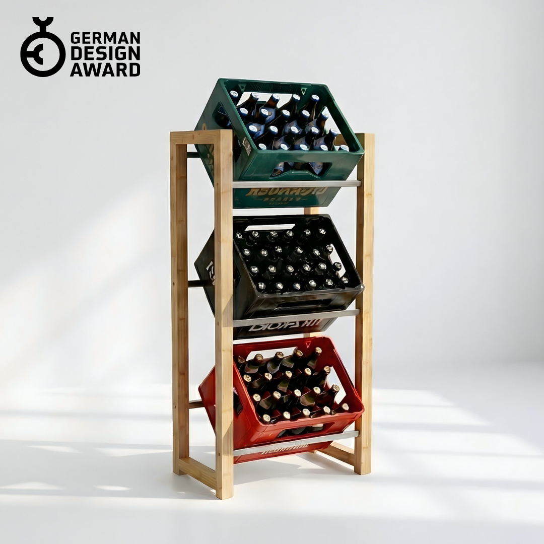 JAMES Design Getränkeregal für 3 Kisten