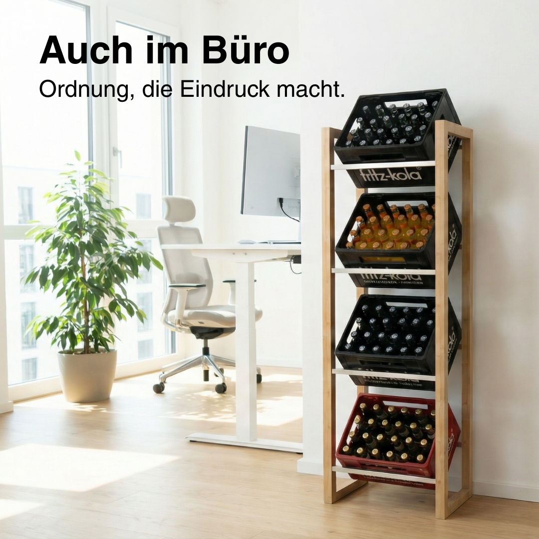 getränkekisten aufbewahrung balkon Design Getränkekistenregal 4 Kisten hoch - Flaschenkastenständer 4 Kisten