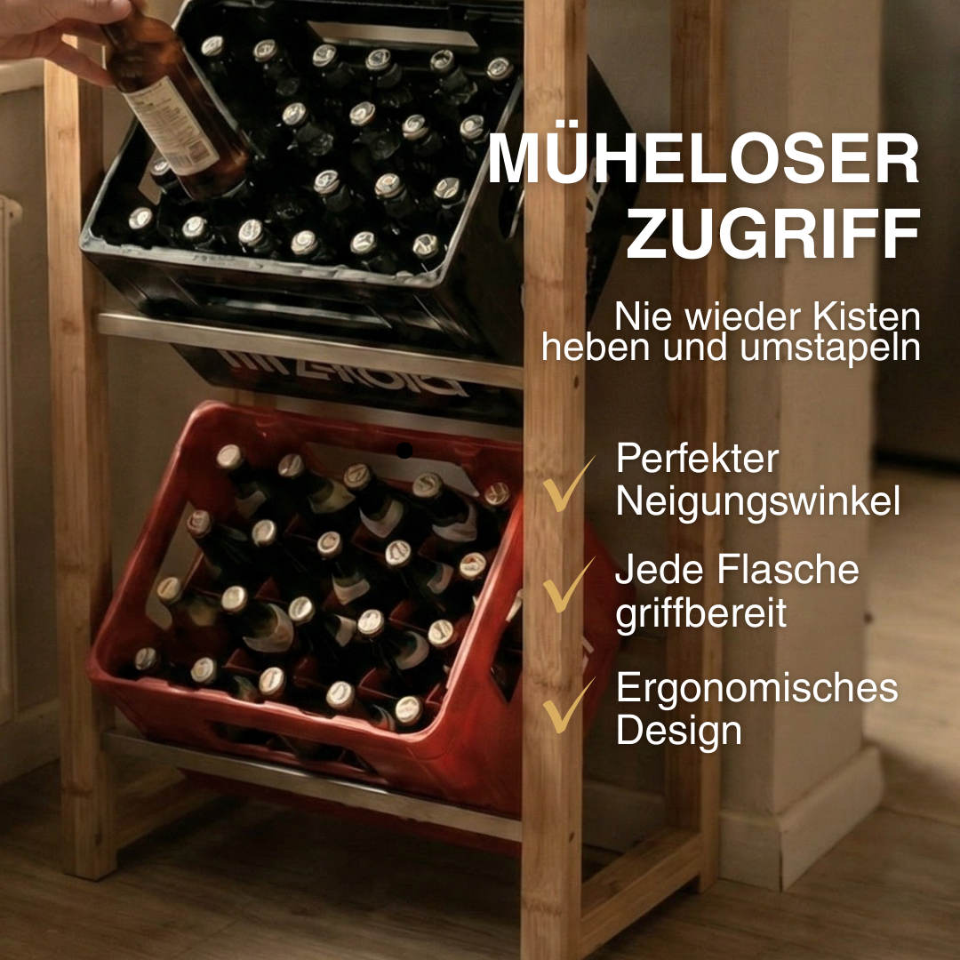 Design Kistenregal 2 Kisten für Getränke - Holz Getränkeregal für Kästen
