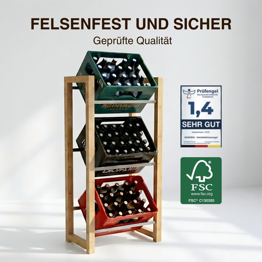 JAMES Design Getränkeregal für 3 Kisten