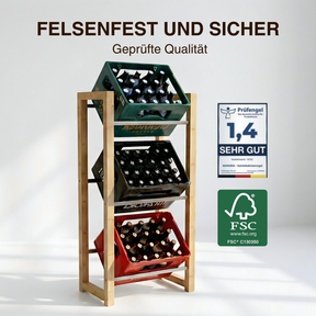JAMES Design Getränkeregal für 3 Kisten