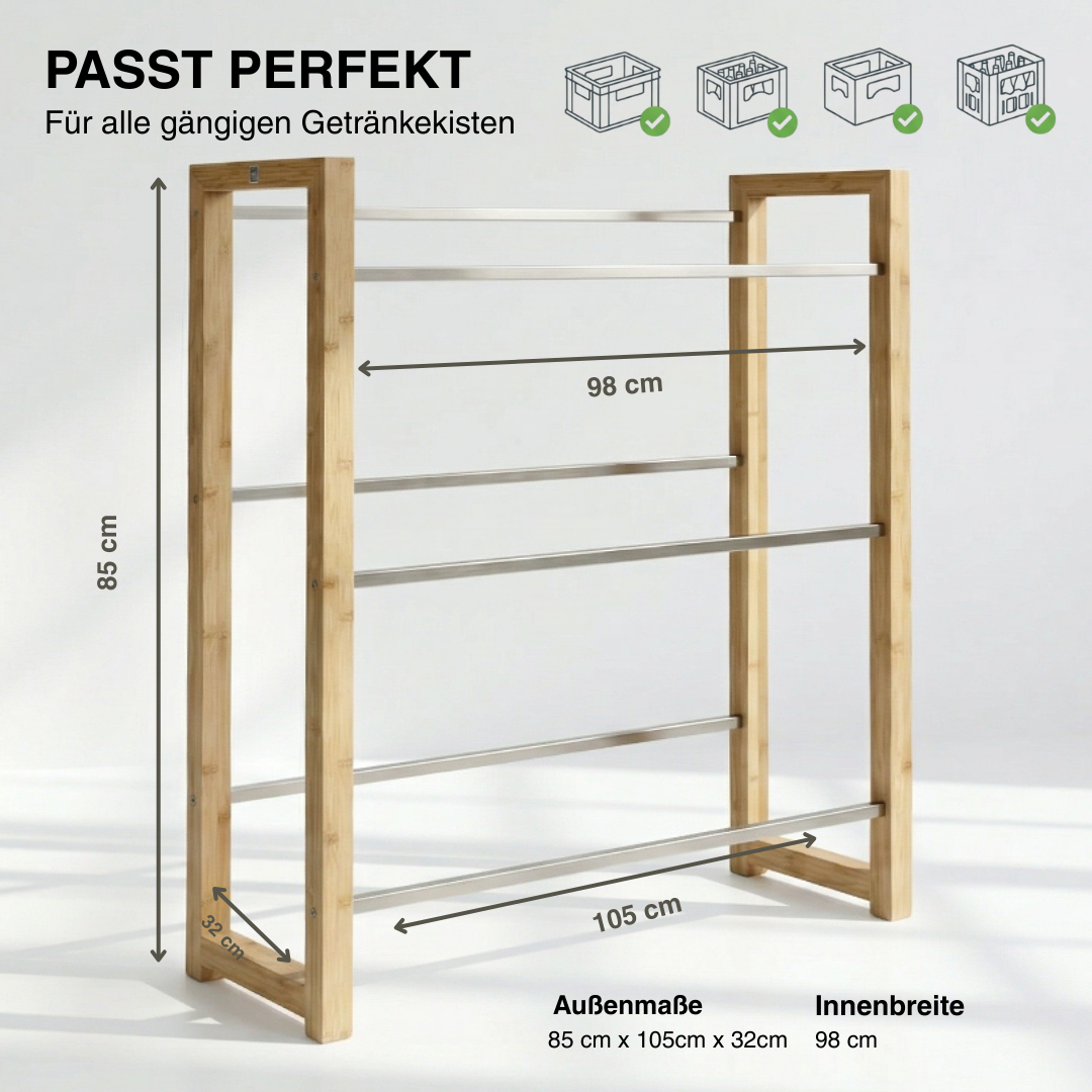Design Getränkekistenregal 6 Kisten - Ständer für Getränkekisten