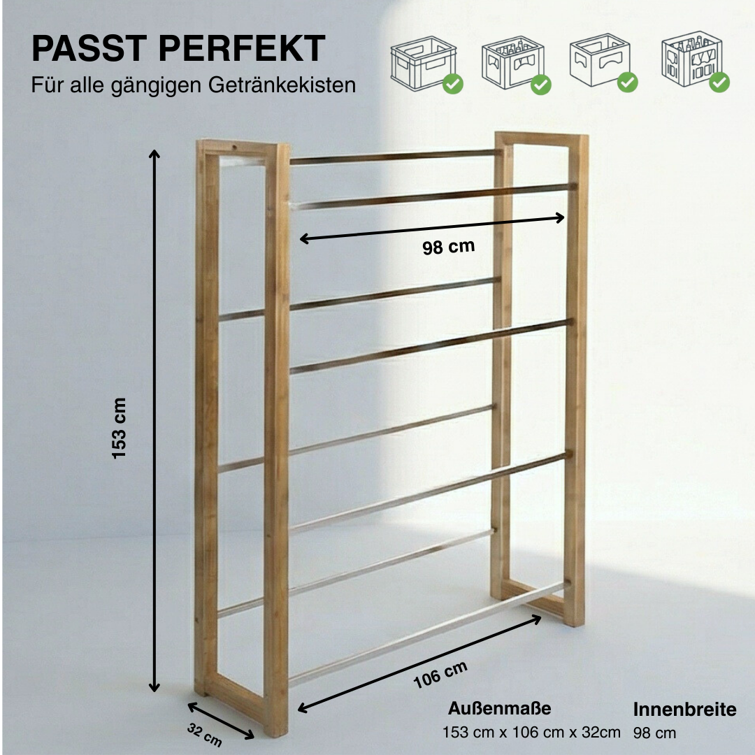 JAMES Design Getränkeregal für 8 Kisten