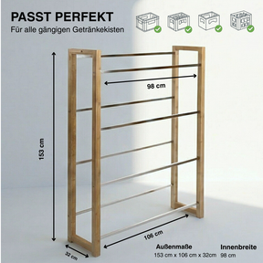 JAMES Design Getränkeregal für 8 Kisten