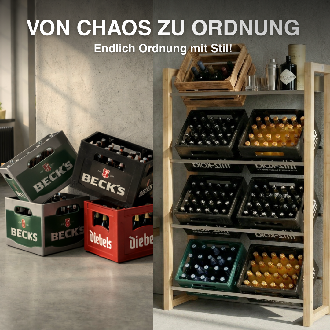 JAMES Design Getränkeregal für 8 Kisten