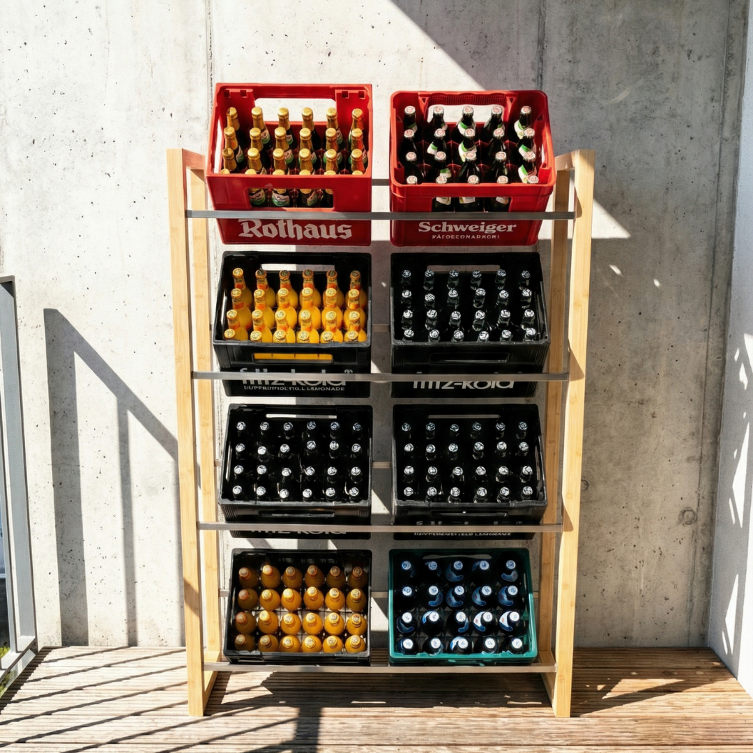 JAMES Design Getränkeregal für 8 Kisten
