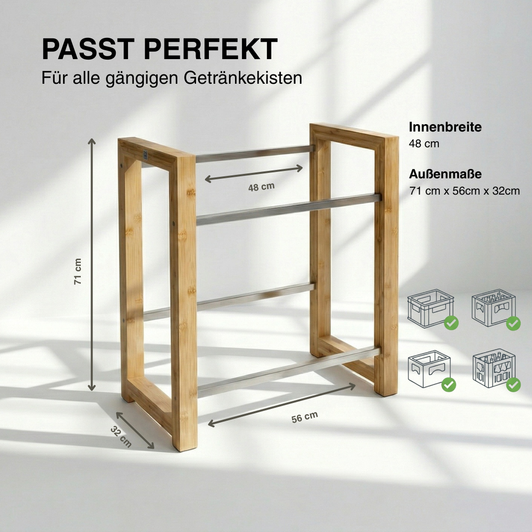 JAMES Design Getränkeregal für 2 Kisten