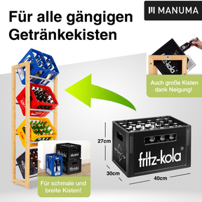 JAMES Design Getränkeregal für 4 Kisten