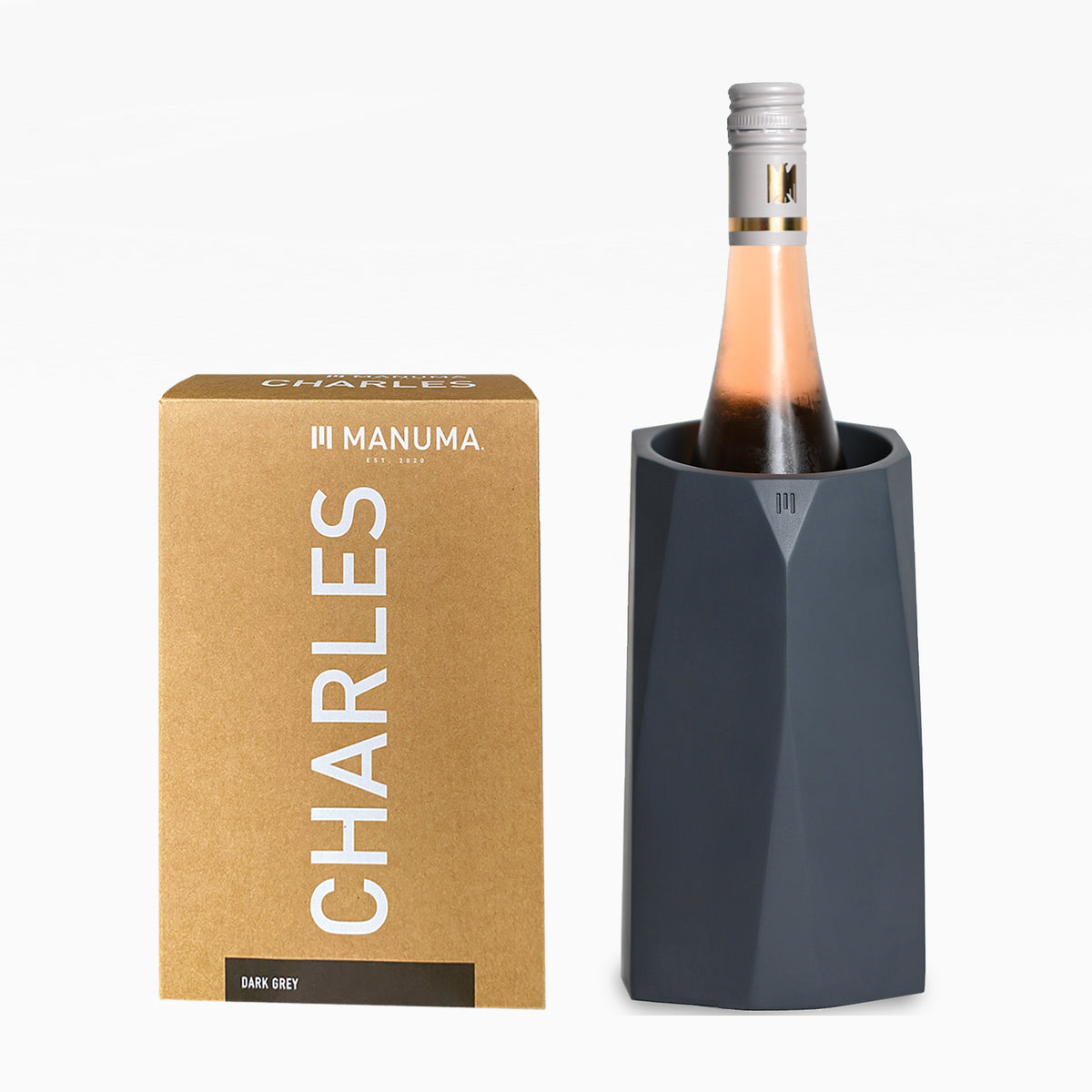 CHARLES Design Weinkühler aus Beton | Hält Wein, Sekt und Champagner stundenlang kühl